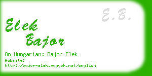 elek bajor business card